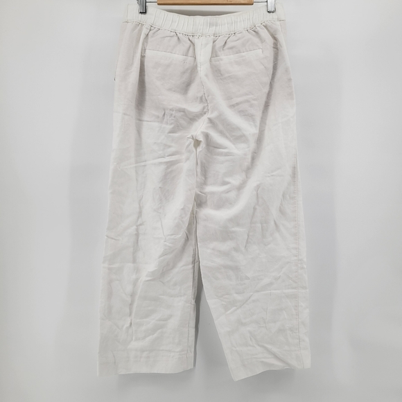 Loft linen blend white pants with belt S - Picture 2 of 5